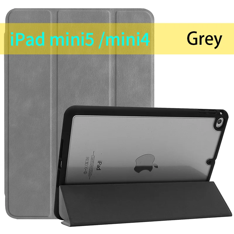 Для Apple Ipad Mini 4 5 кожаный мягкий чехол с принтом для Samsung Galaxy чехол ультра тонкий умный флип чехол противоударный против падения пылезащитный чехол - Цвет: Grey