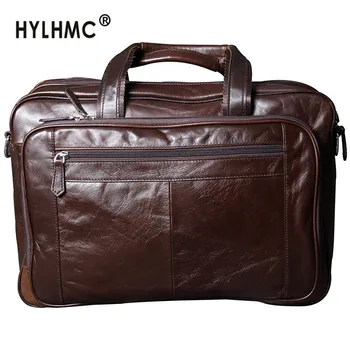 

Handbag Men Laptop Bag Male Retro Leather Shoulder Messenger Bag Large Capacity Travel Bag First Layer Cowhide Casual Business