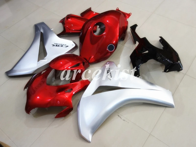 

New ABS Plastic Injection Mold Motorcycle Fairings Kit Bodywork set fit for CBR1000RR 2008 2009 2010 2011 Custom Red silver