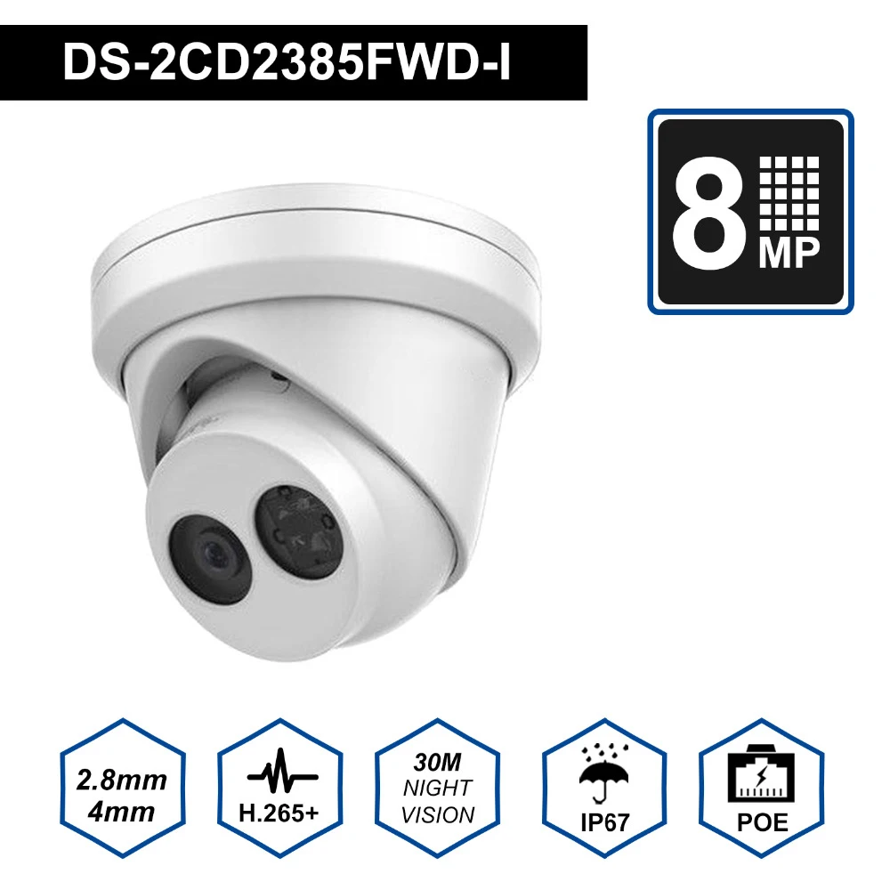 Hik 8CH 4K POE NVR комплект CCTV система безопасности 8 шт. наружная 8MP сетевая револьверная ip-камера POE P2P система видеонаблюдения
