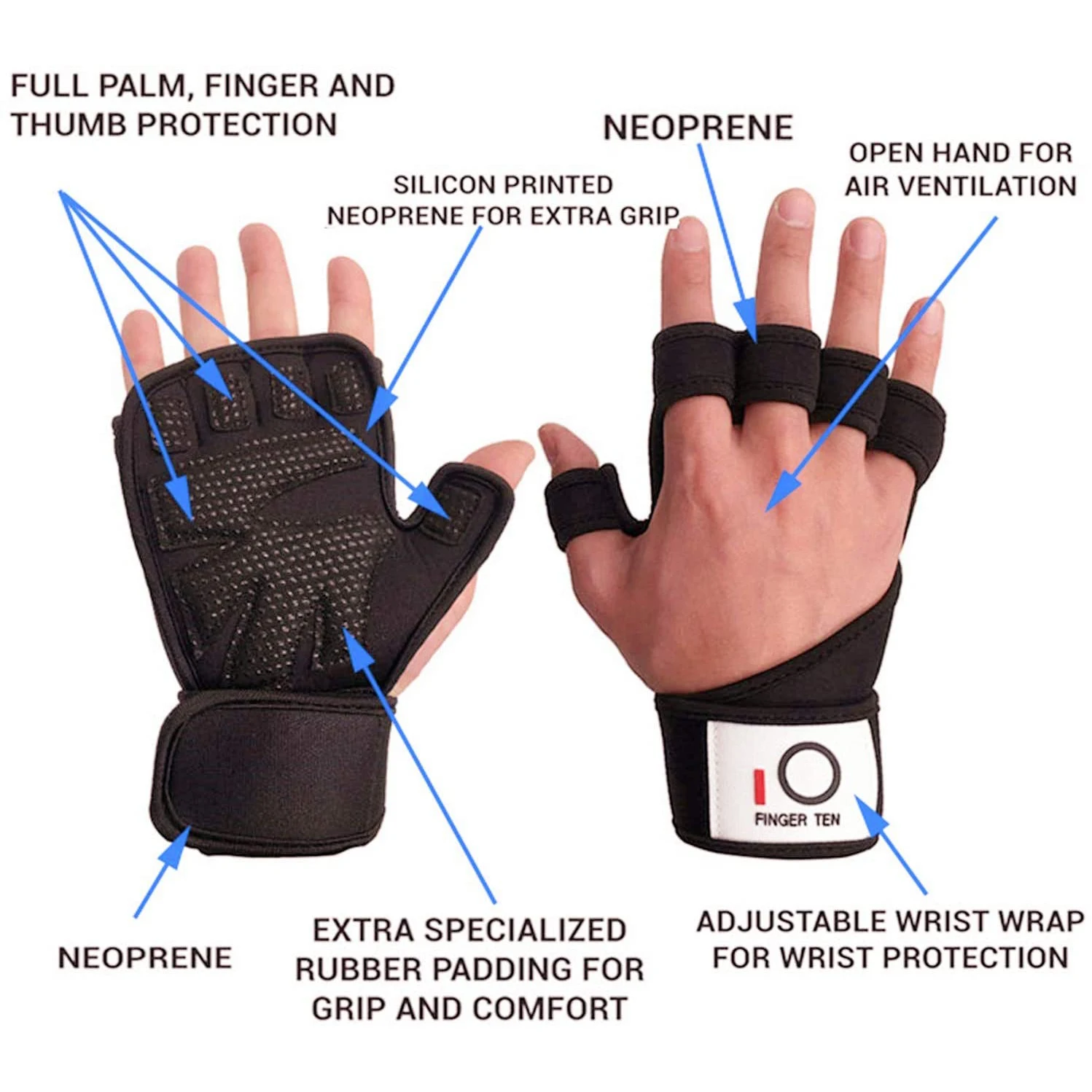 Women's Padded Gloves For Cycling, Weight Lifting, Gym & Wheelchair Use