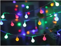 1.5M/3M/6M/10M Balls Fairy String Decorative Lights Battery Operated Wedding Christmas Outdoor Garland Decoration - Испускаемый цвет: colorful