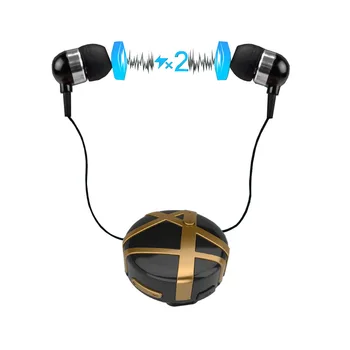 

FineBlue FD55 Wireless Bluetooth stereo music 2 earpiece cable Clip-on Business Headset Handsfree Vibrating Earbud With Mic