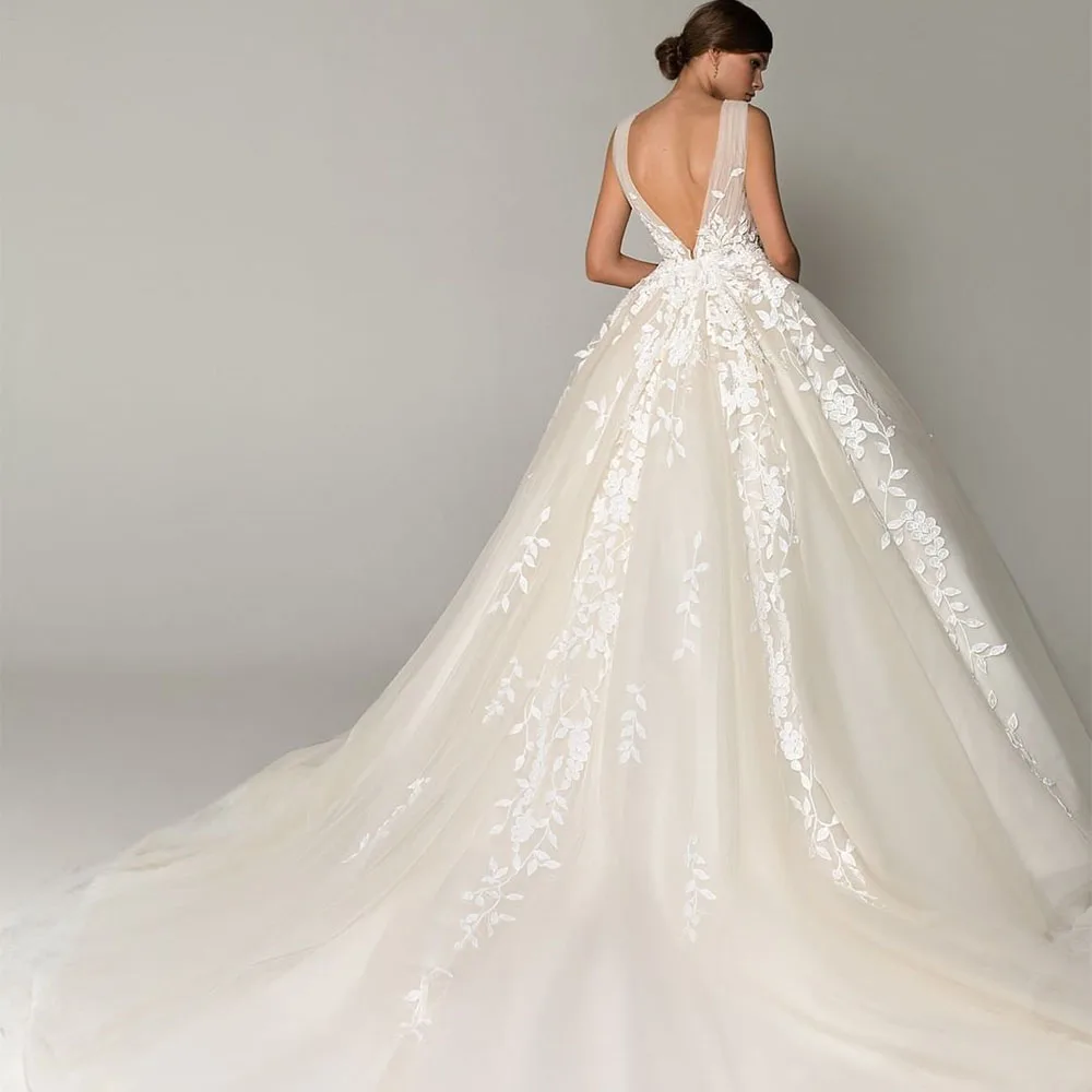 Sevintage-Boho-Princess-Wedding-Dress-Lace-Appliques-Sexy-Backless-V ...