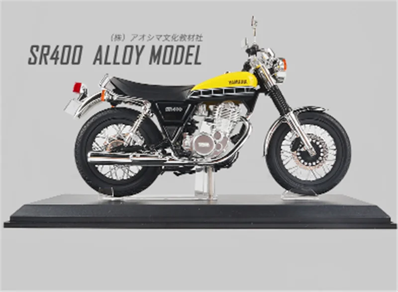 Yellow Коллекция 1:12 Масштаб 21,5 см SR400 Мотоцикл Кросс страна литья под давлением сплав гоночная модель мотоцикл дисплей для детей и взрослых - Цвет: Yellow
