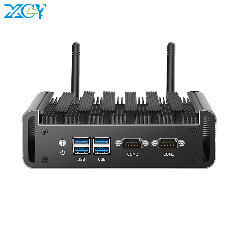 XCY Fanless Mini PC Intel Core i3 4010U i5 4200U i7 4500U 2x RS232 2x GbE LAN HDMI VGA 4x USB Ports Support WiFi Windows Linux helorpc fanless mini pc intel core i7 10610u i5 8260u 2x rs232 2x gbe lan 8x usb hdmi vga support wifi 4g lte windows 10 linux