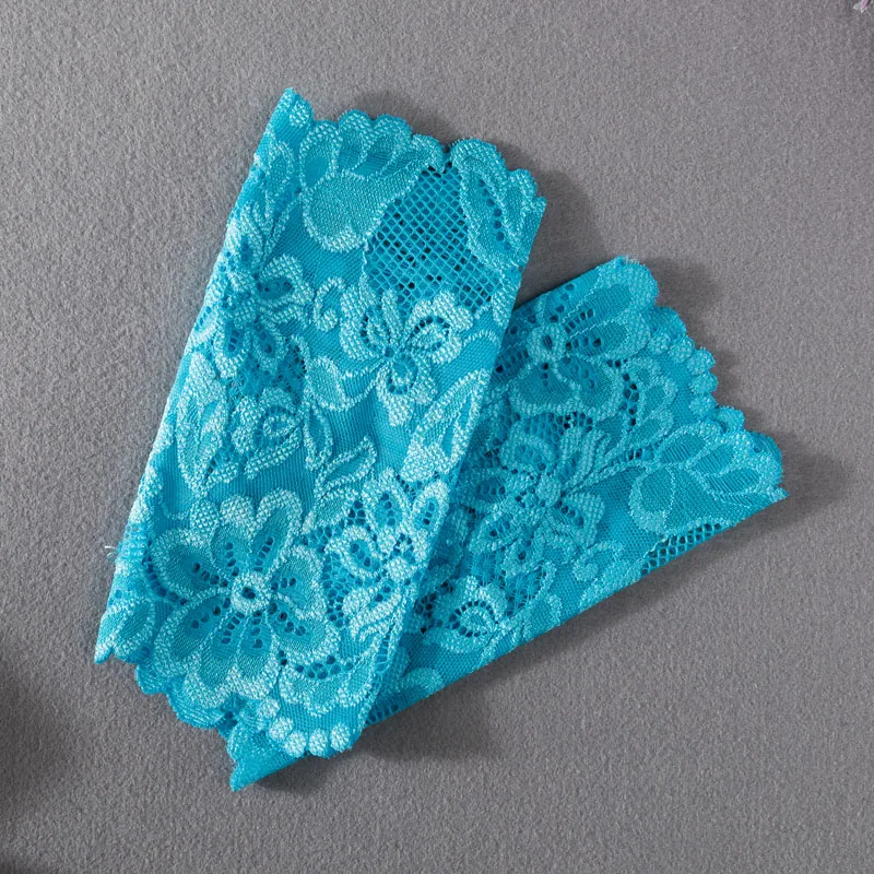 Blue Уникальные женские кружевные перчатки, Элегантные короткие перчатки, летние перчатки для свадьбы, вечеринки, выпускного вечера, ST321 - Цвет: Blue