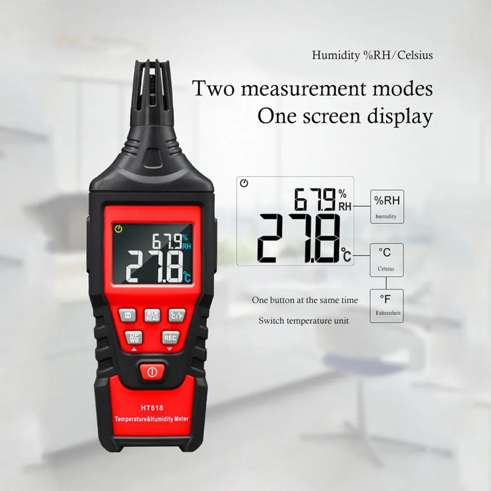 Termohigrómetro industrial HABOTEST Temperatura HT618 Y Sensor de humedad 
