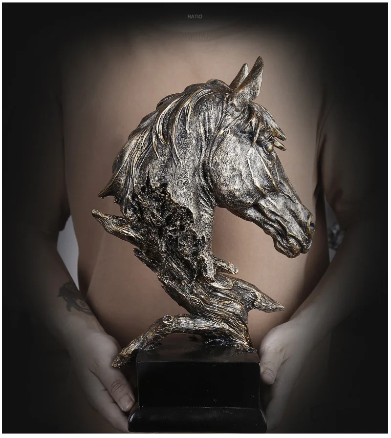 Голова Лошади абстрактная скульптура миниатюрная Статуэтка для украшения дома аксессуары для домашнего стола Статуэтка «Лошадь»