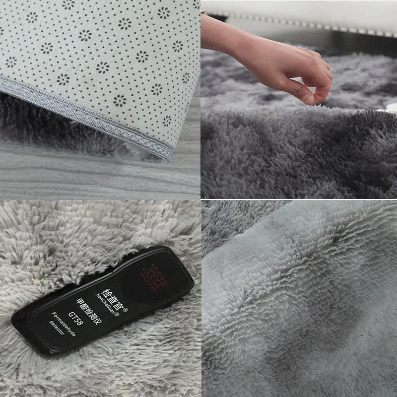 Пушистый круглый темно-серый ковер ковры для гостиной Декор Искусственный мех ковер дети длинные плюшевые s спальня лохматый