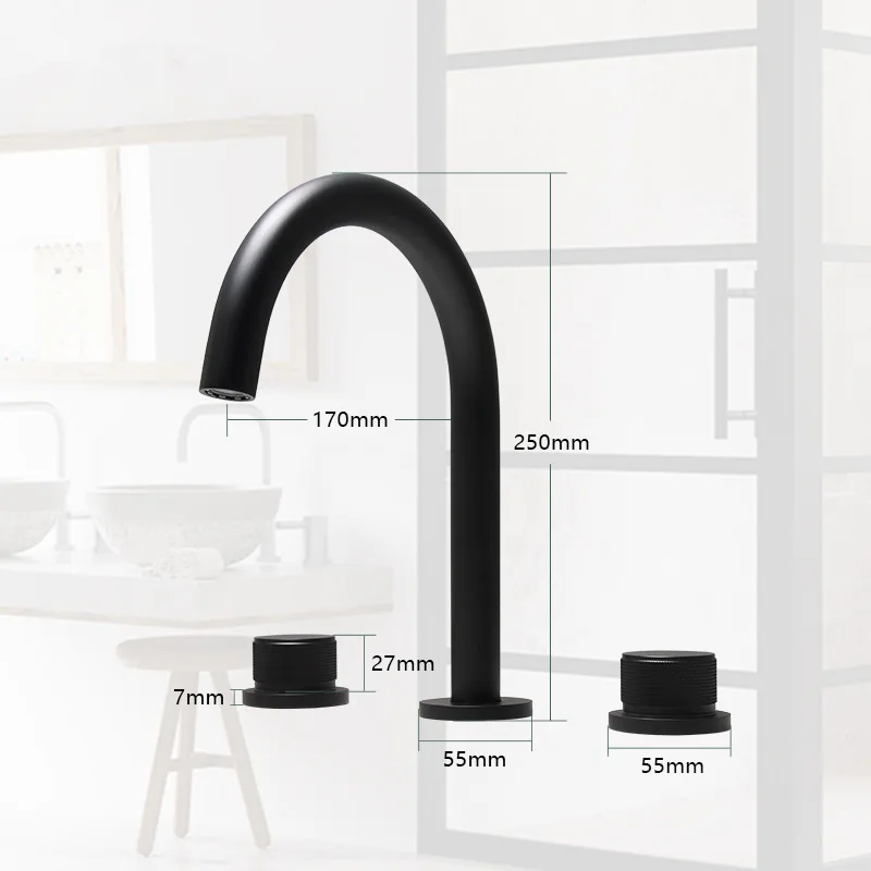 Zexzen Badezimmer-Wasserhahn 2 Griffe – Schwarz & Gold, 10,2 Cm Mittelanschluss – Mit Schwenkauslauf & Zulaufschläuchen