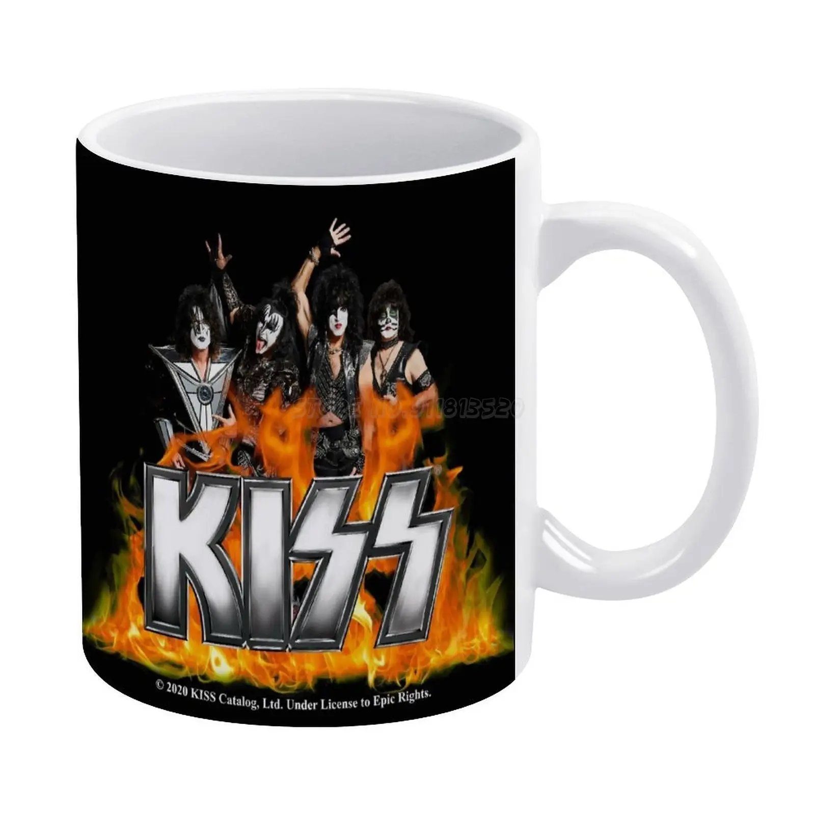 Kiss Band White Mug White Ceramic Tea Cup Birthday Gift Milk Cups And ...