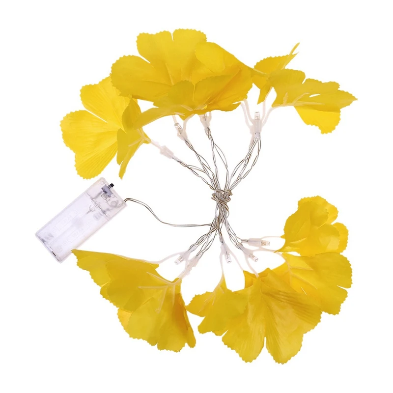 10 LED Ginkgo Maple Leaf Light String Portable Household Ginkgo Maple Leaf Light String Festive Party Supplies Festival Lantern - Цвет: Насыщенный сапфировый