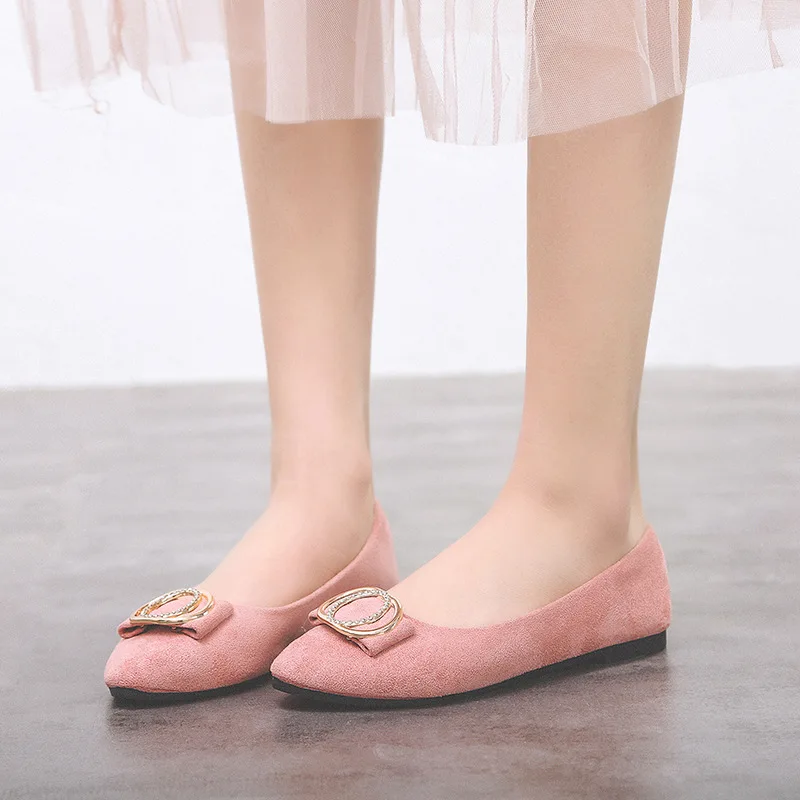 

New Year TT-2019 Spring Peas Shoes Pointed-Toe Flat Top Shoes Female Shallow Mouth Flat Shoes WOMEN'S Shoes Soft Bottom Work Sho