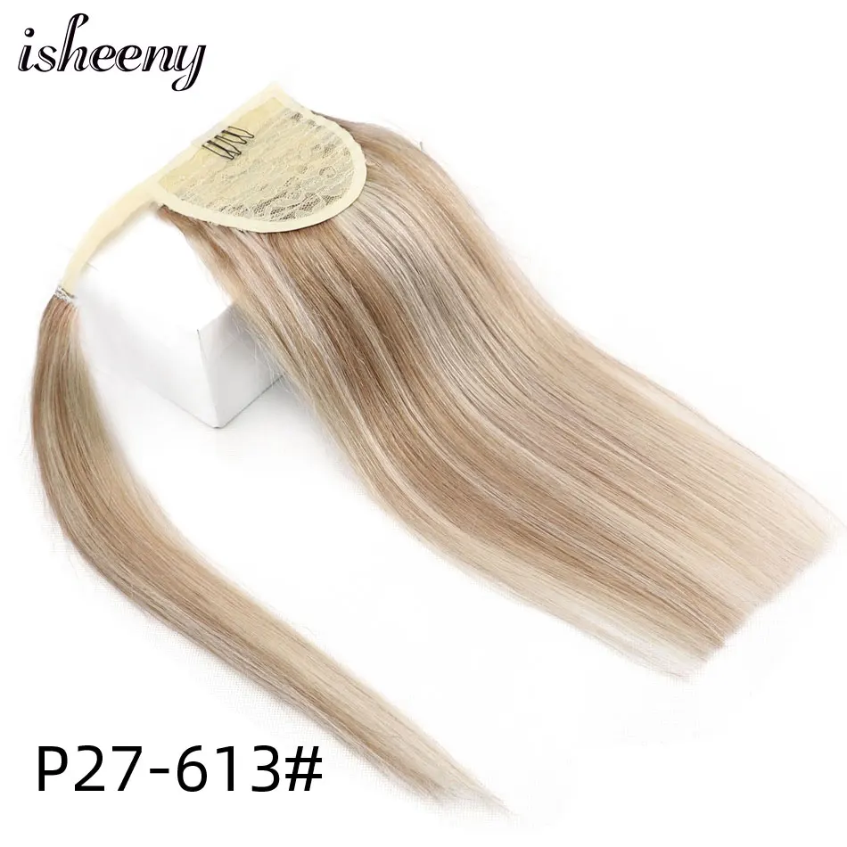 Isheeny Человеческие волосы Remy конский хвост для наращивания 14 &quot18&quot 22 &quotна