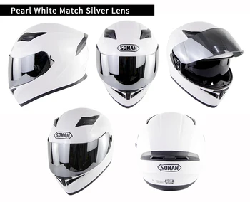 

capacete moto ECE Approval Double Lens Highway Riding Helmet Motorcycle Full Face Helmets Soman SM960+Multi Visor