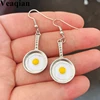 New fried food shaped fried egg earrings cute bread earrings gift creative earrings 1