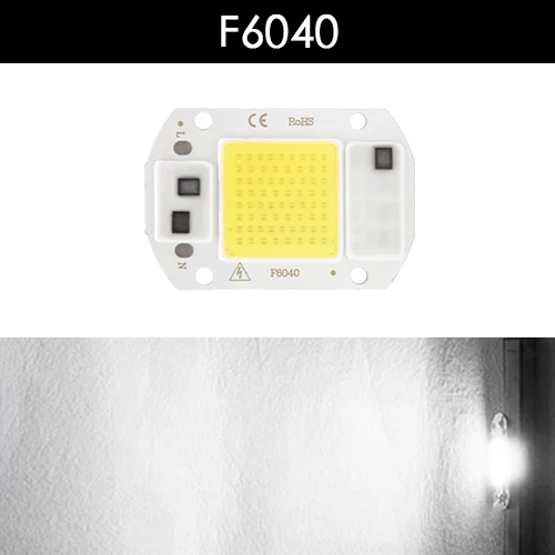 Cold White F6040 Светодиодный COB Чип-светильник интегрированный 3W 5 Вт 7 Вт 10 Вт 20 Вт 30 Вт 50 Вт 100 Вт 150 Вт 220 В 110 В Y32 Смарт IC бисера без водителя DIY прожектор - Испускаемый цвет: Cold White F6040