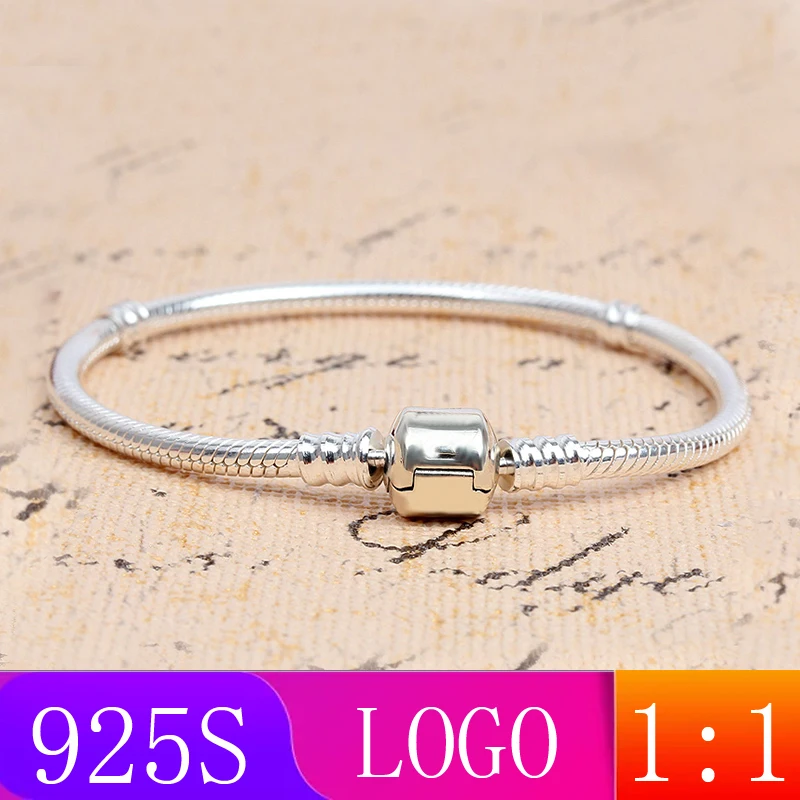 LISM [ ] зима 1: 1 момент браслет змея Мода леди подарок 925 Серебро DIY оригинальные ювелирные изделия