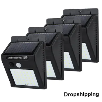 

20/30 LED Solar Power Light PIR Motion Sensor 1/2/4pcs Solar Wall Lamp Outdoor Waterproof Energy Saving Garden Yard Lamps