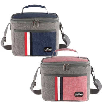 

WEYOUNG Portable Insulation Bag, Aluminum Foil Thickened Striped Lunch Bag, Picnic Insulation Bag for Student,1 Pcs