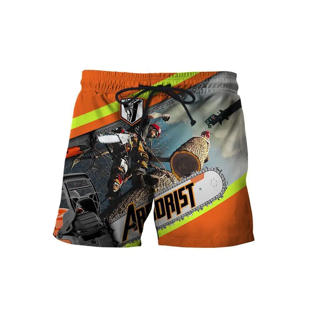 Brave Firefighter 3D All Over Printed  Mens Shorts Unisex Streetwear Shorts Summer Beach Polyester Casual Shorts DK-25