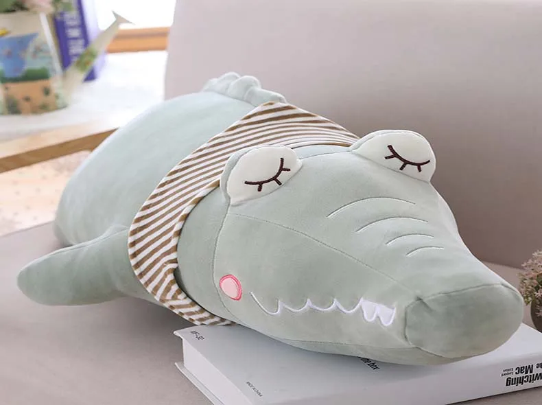 dropshipping 1pc 60cm 85cm Cute Soft Crocodile Plush Toy Kawaii Stuffed Colorful Animal Dolls Toys Kids Love Toys Christmas Gift
