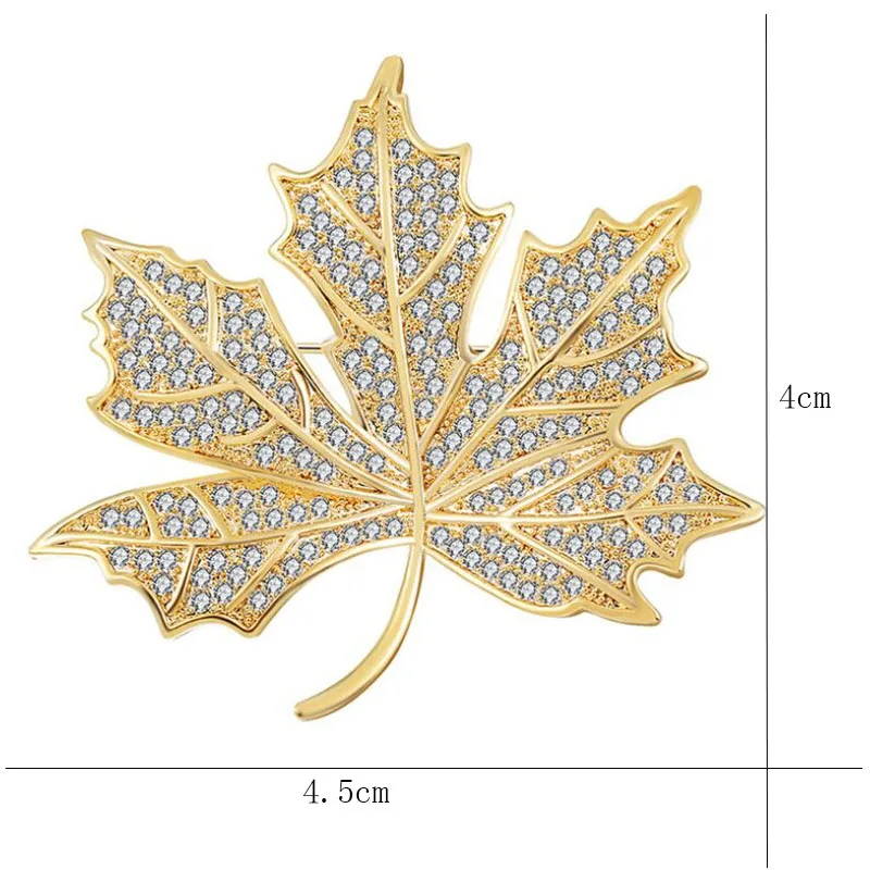 Винтаж золотой кленовый лист стразы брошь, эмалированный штифт Броши со стилизованными листьями для мужчин броши женские аксессуары булавки брошь Femme Bijoux