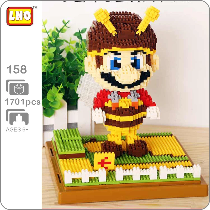 LNO 158 игра Супер Марио пчела фигурка 3D модель 1701 шт алмазные мини строительные