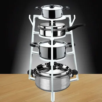 

Multi-layer Kitchen Pot Storage Racks Plastic Vertical Pan Holders Combination Shelf Home Kitchen Cookware Tool Accessories