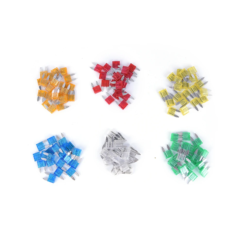 Mini Car Fuses  5A 10A 15A 20A 25A 30A + Clip Amp with Plastic Box Assortment Auto Blade Fuse 120pcs