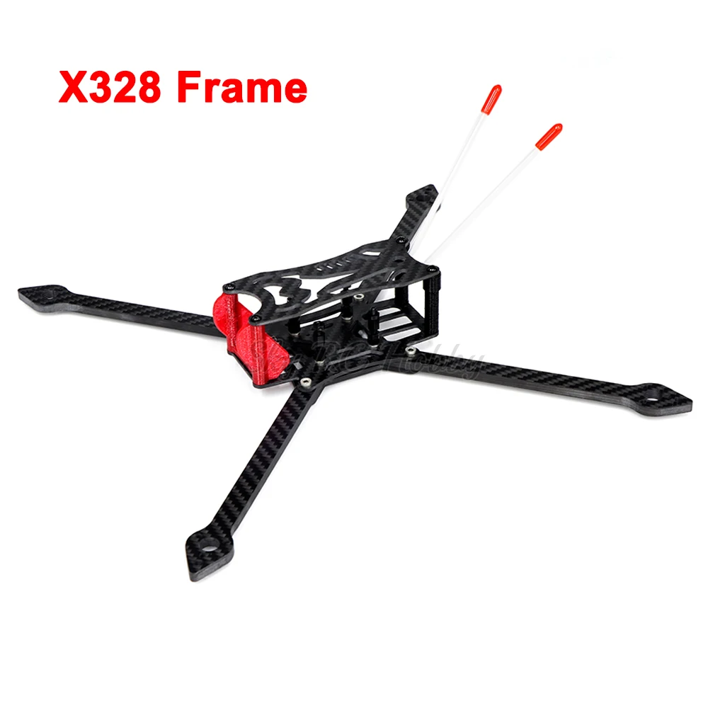 HSKRC 77# X328 328 мм полный карбоновый FPV гоночный Квадрокоптер рама комплект с 5 мм рукояткой Поддержка 8 дюймов 8330 пропеллер - Цвет: Only X328 Frame