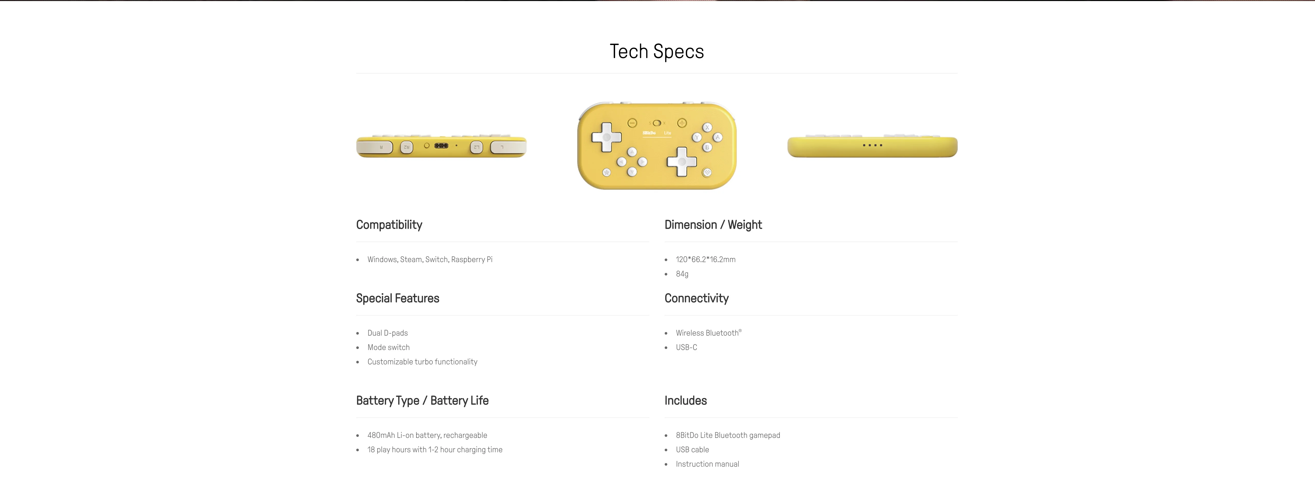 Новинка, 8BitDo Lite, Bluetooth геймпад для nintendo Switch Lite, nintendo Switch, Windows, желтая Бирюзовая версия