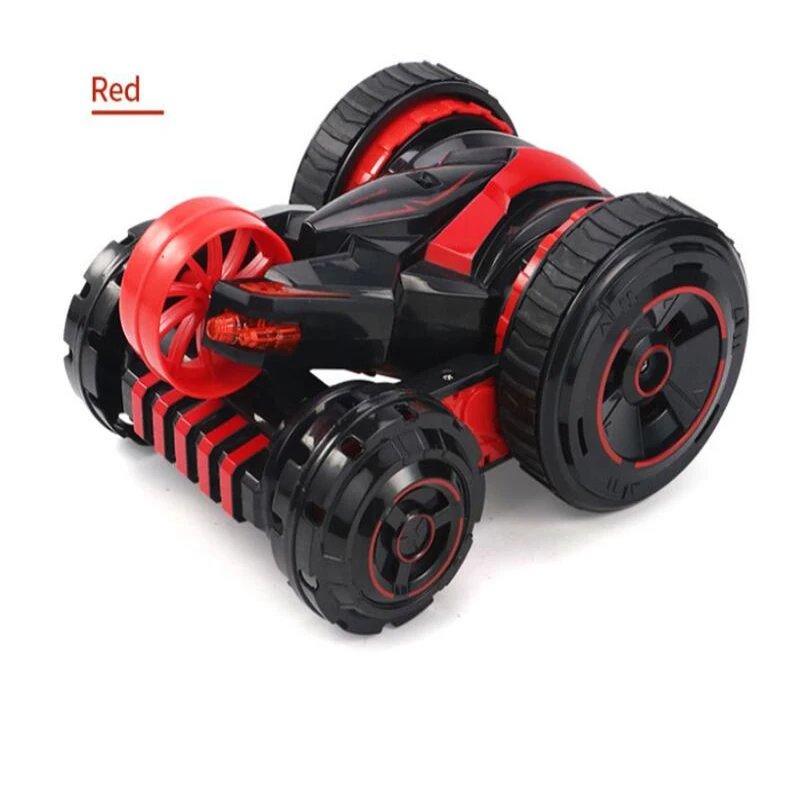 Умный один ключ деформации обратный RC автомобиль детская игрушка 2,4 г 360 градусов рулон двухсторонний привод трюк дистанционного управления игрушечный автомобиль - Цвет: Красный