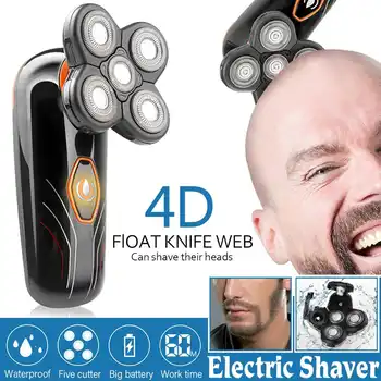 

USB Rechargeable Electric Shaver Five Floating Heads Razors Hair Clipper Nose Ear Hair Trimmer Men Facial Cleaning Brush 5 in 1