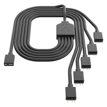 

1 to 5 3PIN ARGB Fan Splitter Cable Addressable RGB Cooler Connector Cord for Chassis PC Case CPU