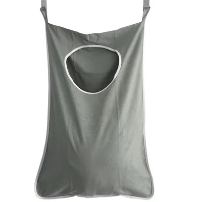 Дверные подвесные мешки для стирки для грязной стиральная машина для одежды настенная сумка для хранения в ванную подвесная корзина для белья с крючками - Color: grey