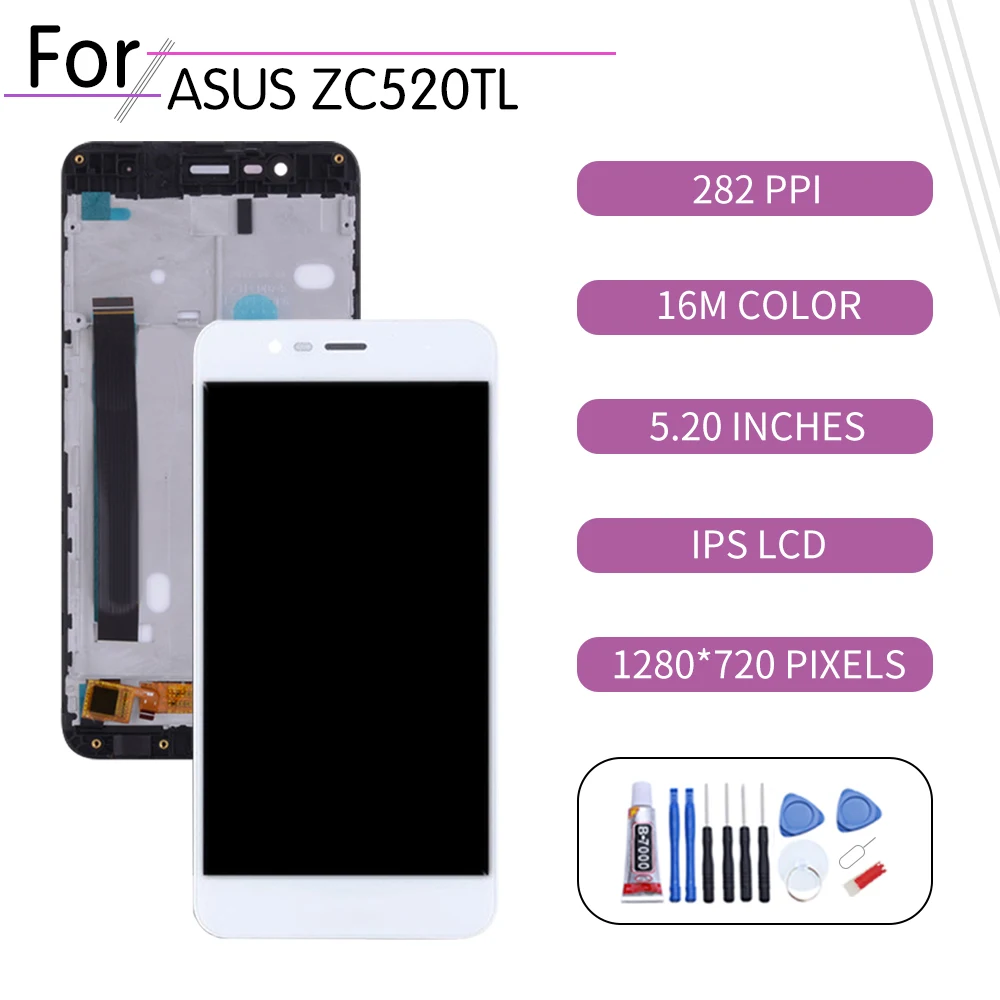 ЖК-дисплей 5 2 дюйма для ASUS Zenfone 3 Max ZC520TL сенсорный экран с дигитайзером в сборе Asus