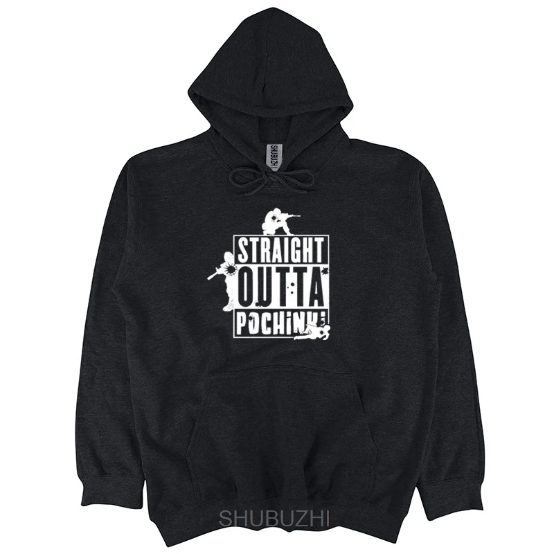 Straight Outta PONCHINKI Pubg hooded FPS Battleground Inspired Parody sweatshirt Top Cool Casual pride hoody men hoodies sbz3190 | Мужская