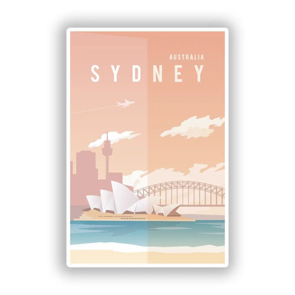 Для 2xSydney Австралия виниловые наклейки на стену путешествия Чемодан #10001 | Игрушки