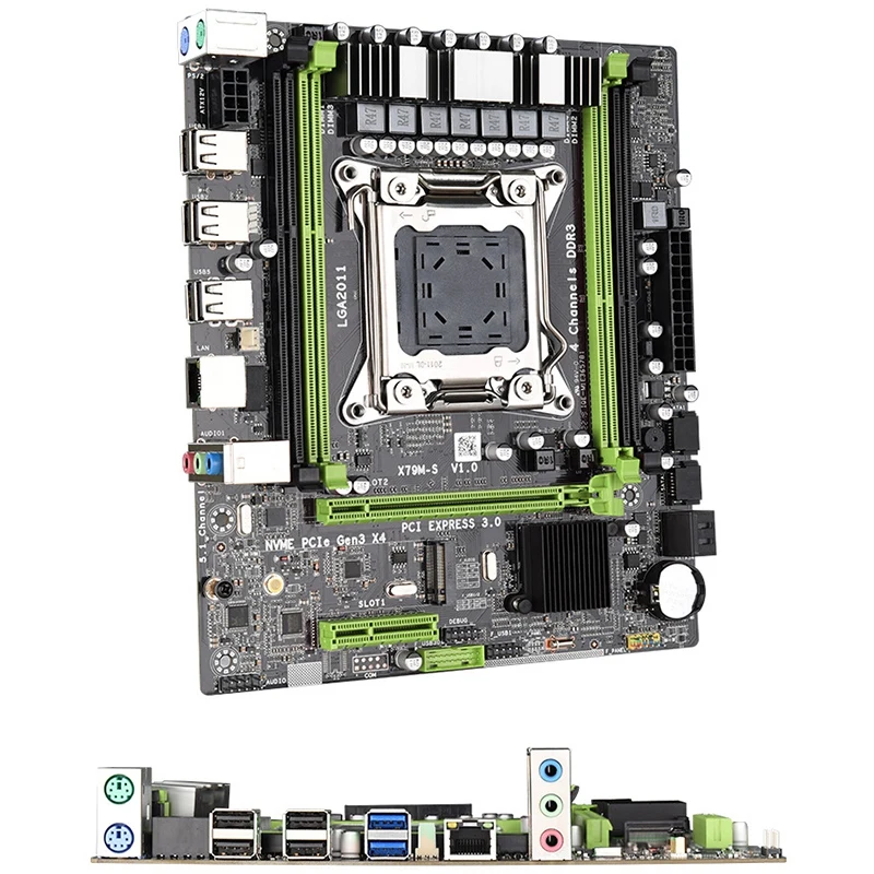 X79 M2 Motherboard LGA2011 M ATX USB2.0 PCI-E NVME M.2 SSD Unterstützung REG ECC Speicher und Xeon