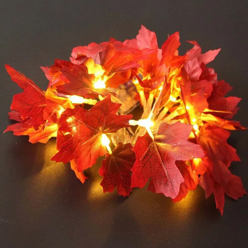 Светодиоды кленовый лист фея StringLight Осенняя гирлянда лампа Осенняя Свадебная вечеринка Декор GHS99