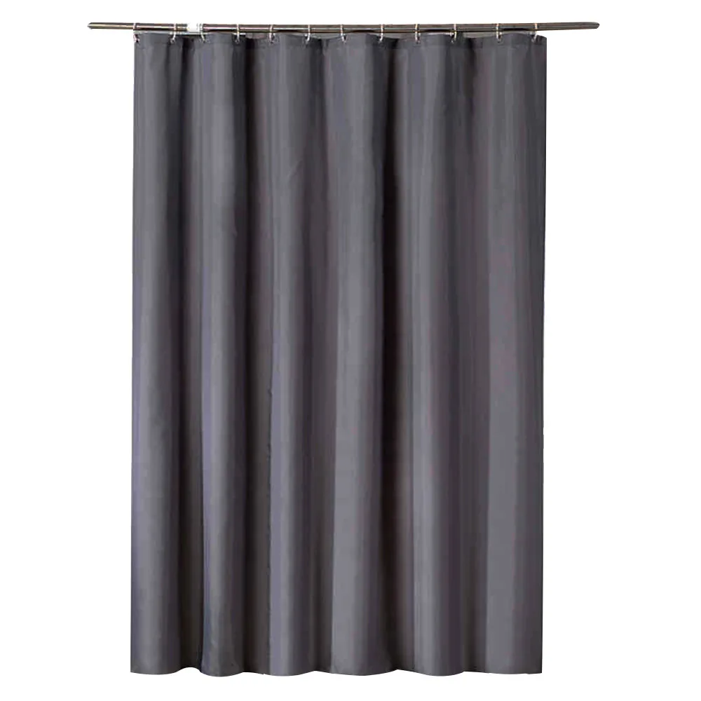 

Original Bathroom Wide Shower Curtain With Hooks Solid Color Waterproof Bath Curtains Bathing Cover Bedroom Curtains 2019 Sale