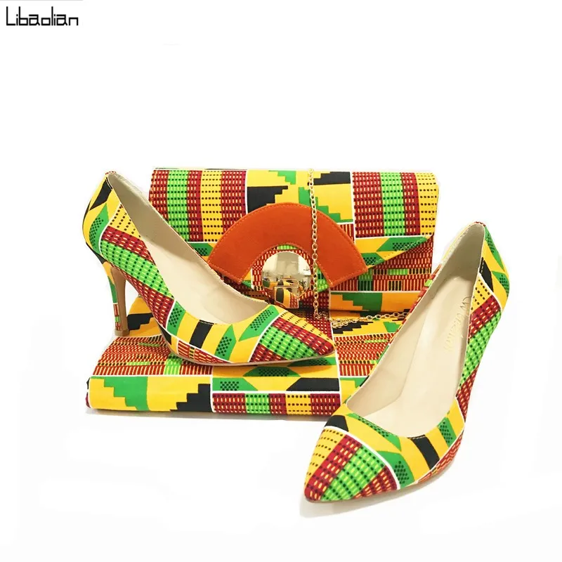 Лидер продаж; дизайнерская хлопковая вощеная ткань высокого качества; 6 ярдов с сумочкой и туфлями на высоком каблуке; обувь из вощеной ткани наивысшего качества; комплекты сочетающихся туфель