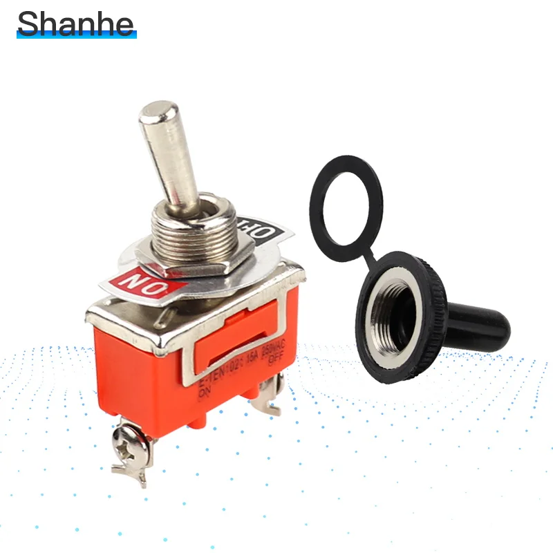 

15A 250V SPST 2 Terminal ON OFF Toggle Switch with waterproof cap