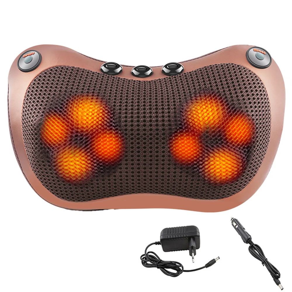 Relaxation Massage Pillow Vibrator Electric Shoulder Back Heating Kneading Infrared therapy pillow shiatsu Neck Massager