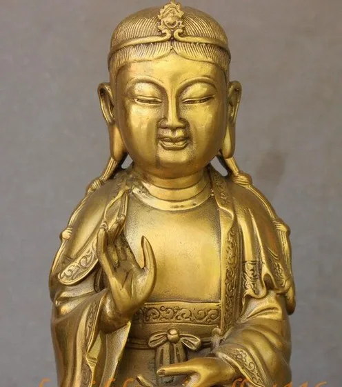 YM 308 Тибетский буддизм, латунь Manjuist WenShu PuXian GuanYin Лев Пара статуэток-слонов