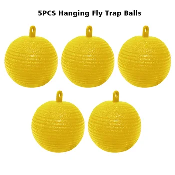 

5pcs Plants Protection Catcher Hanging Fly Trap Ball Heat-Resistant Durable Insects Home Self Adhesive Outdoor Garden Disposable