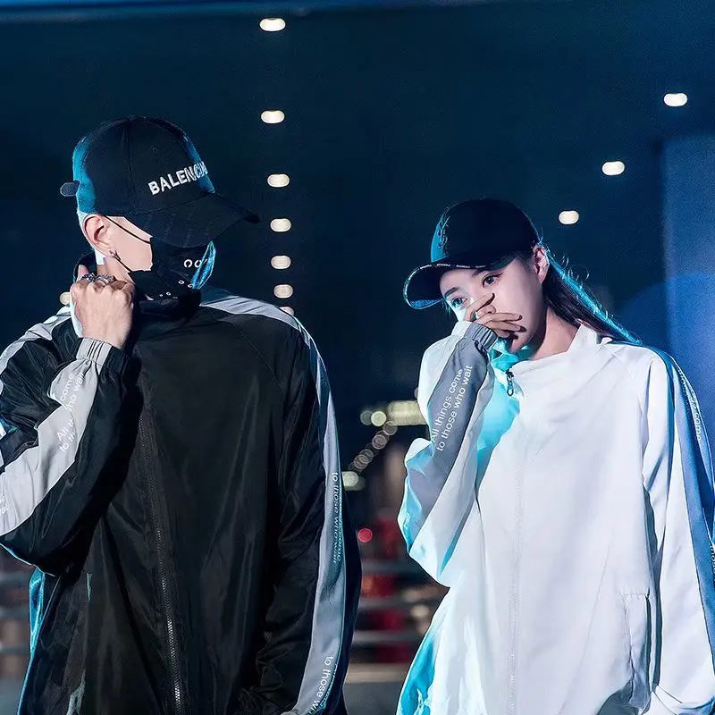 

Spring And Autumn MEN'S Cardigan Reflective Fluorescent Coat Men's Teenager Casual Sports Hoodie Suit Men's Korean-style Trend