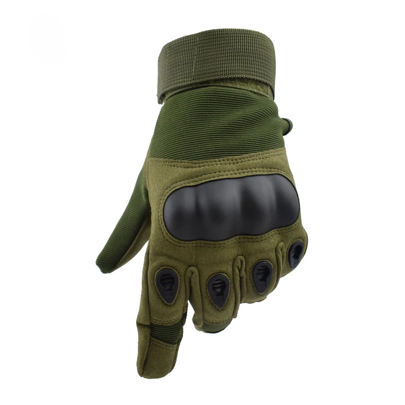 FX Тактические перчатки Военная армия Пейнтбол страйкбол Спорт на открытом воздухе стрельба карбоновые жесткие кастеты половина/полный палец перчатки - Цвет: Green Full